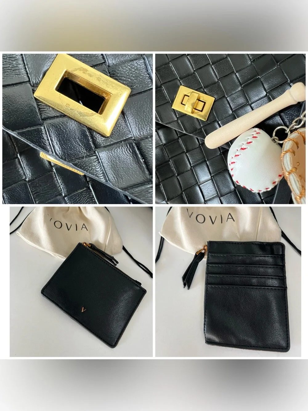 Vovia Bags Ciara Vintage Woven Shoulder Bag & Card Coin Pouch